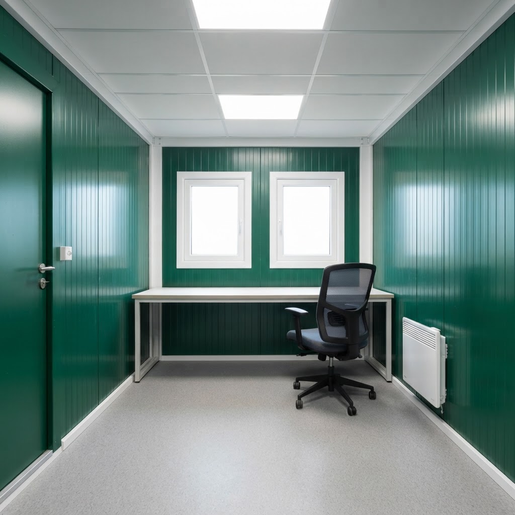 3.3m new shipping container for sale — 3.3m x 2.3m Flat Pack Office delivered nationwide by Cargo Vault Containers thumbnail 4