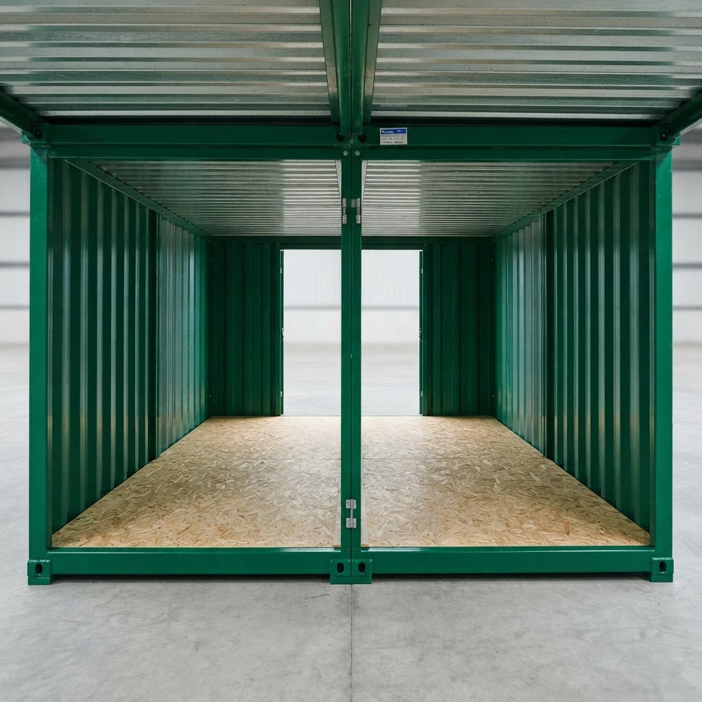 4.2m new shipping container for sale — 3M X 4.2M Side Linked Flat Pack Container Bundle (Powder Coated) delivered nationwide by CargoVault Containers thumbnail 4