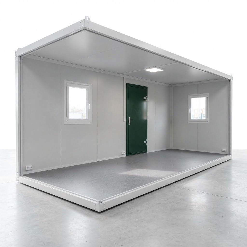 4.3m new shipping container for sale — 4.3m X 2.3m Flat Packed Office Cabin delivered nationwide by CargoVault Containers thumbnail 4