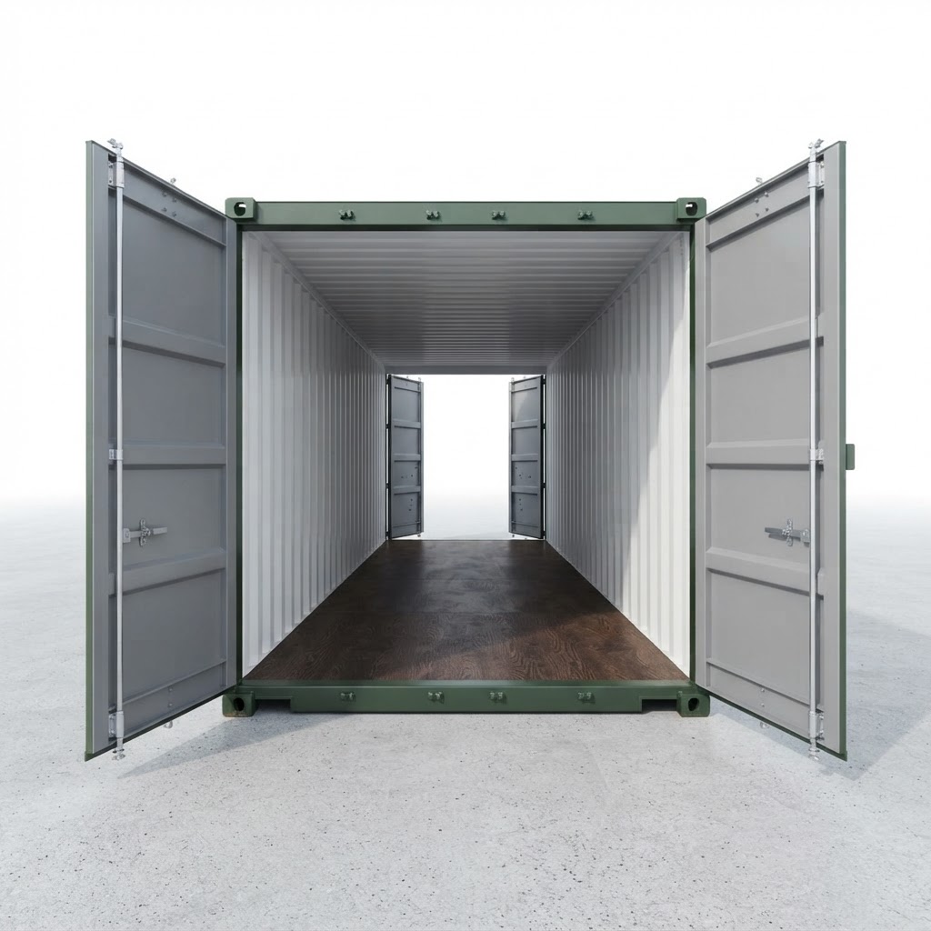 40ft new shipping container for sale — 40Ft X 8Ft One Trip Tunnel Container Double End Door delivered nationwide by CargoVault Containers thumbnail 4