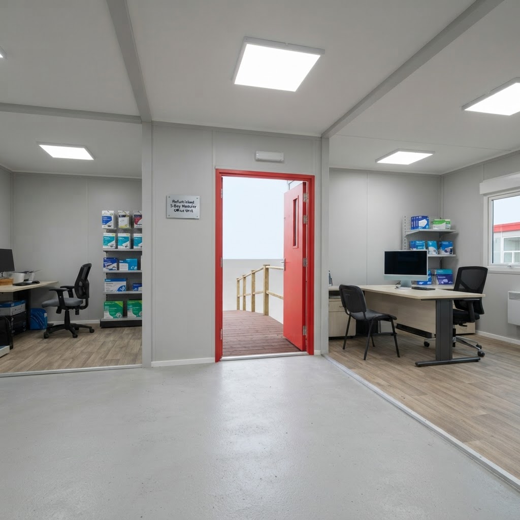 custom refurbished shipping container for sale — Refurbished (3 Bay) Modular Building delivered nationwide by CargoVault Containers thumbnail 4