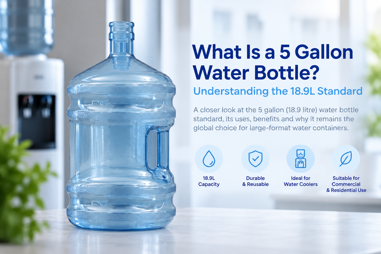 18.9L 5 gallon polycarbonate water bottle with handle