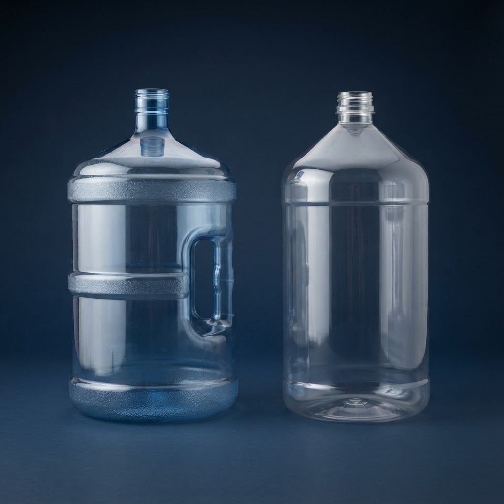 Polycarbonate and PET 18.9L water bottles comparison