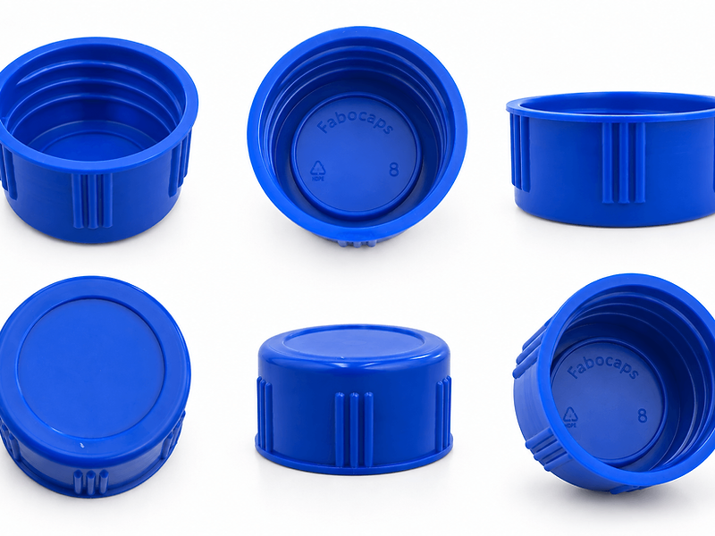 Blue Fabocaps plastic screw caps