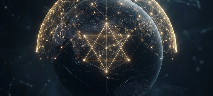 Golden protective shield over a global intelligence grid