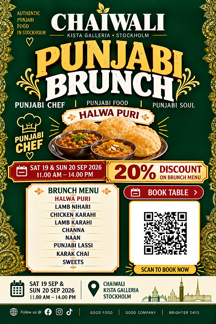 Punjabi Brunch poster — Chaiwali Kista Galleria