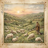 Sheep grazing peacefully in a green pasture