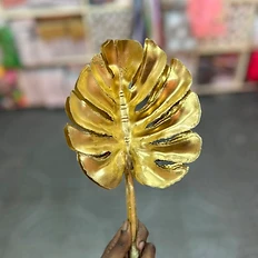 Artificial Gold Monstera Leaf Stem