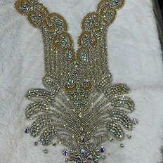 Crystal V-Neck Bodice Applique