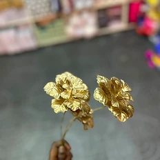 Artificial Gold Twin Bloom Stem
