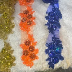 Flowered Rhinestone Trim Set