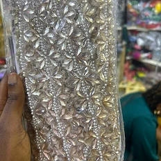 Champagne & Pearl Spiral Stretchy Trim