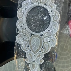 White Rhinestone Neckline Applique