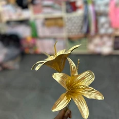 Artificial Gold Twin Lily Stem