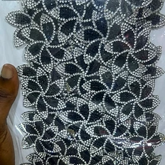 Black & Clear Leaf Spiral Stretchy Trim