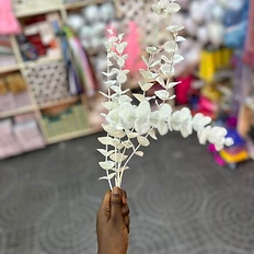 Artificial Cream Coin-Leaf Eucalyptus Spray