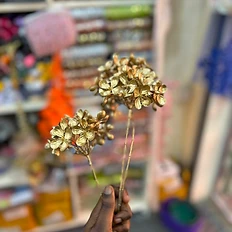 Artificial Gold Pom-Pom Flower Spray