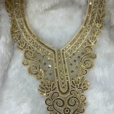 Gold Kaftan Neckline Applique