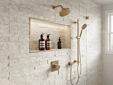 Custom Shower with Niche — Showers tile installation by Dream Tiles, Inc.