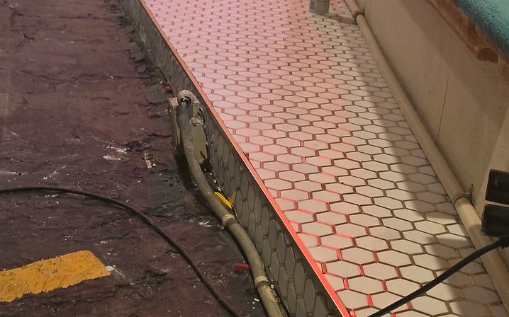 Commercial tile substrate preparation before mosaic tile installation in Largo, FL