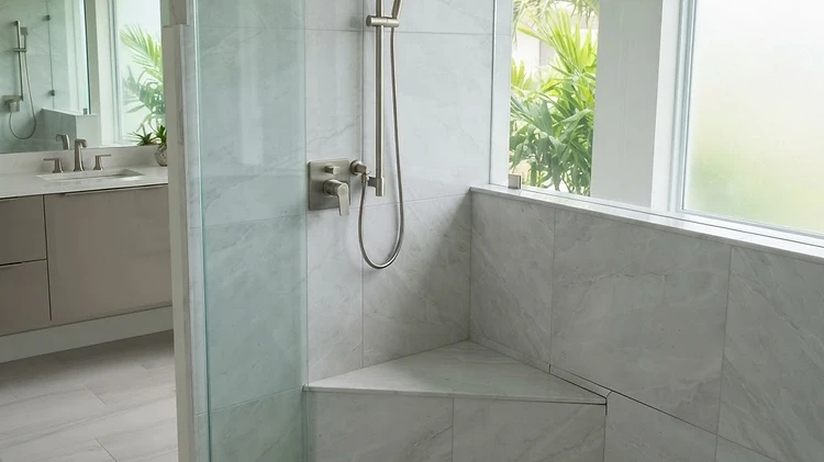 Signs of an incorrectly installed tile shower in a Florida bathroom