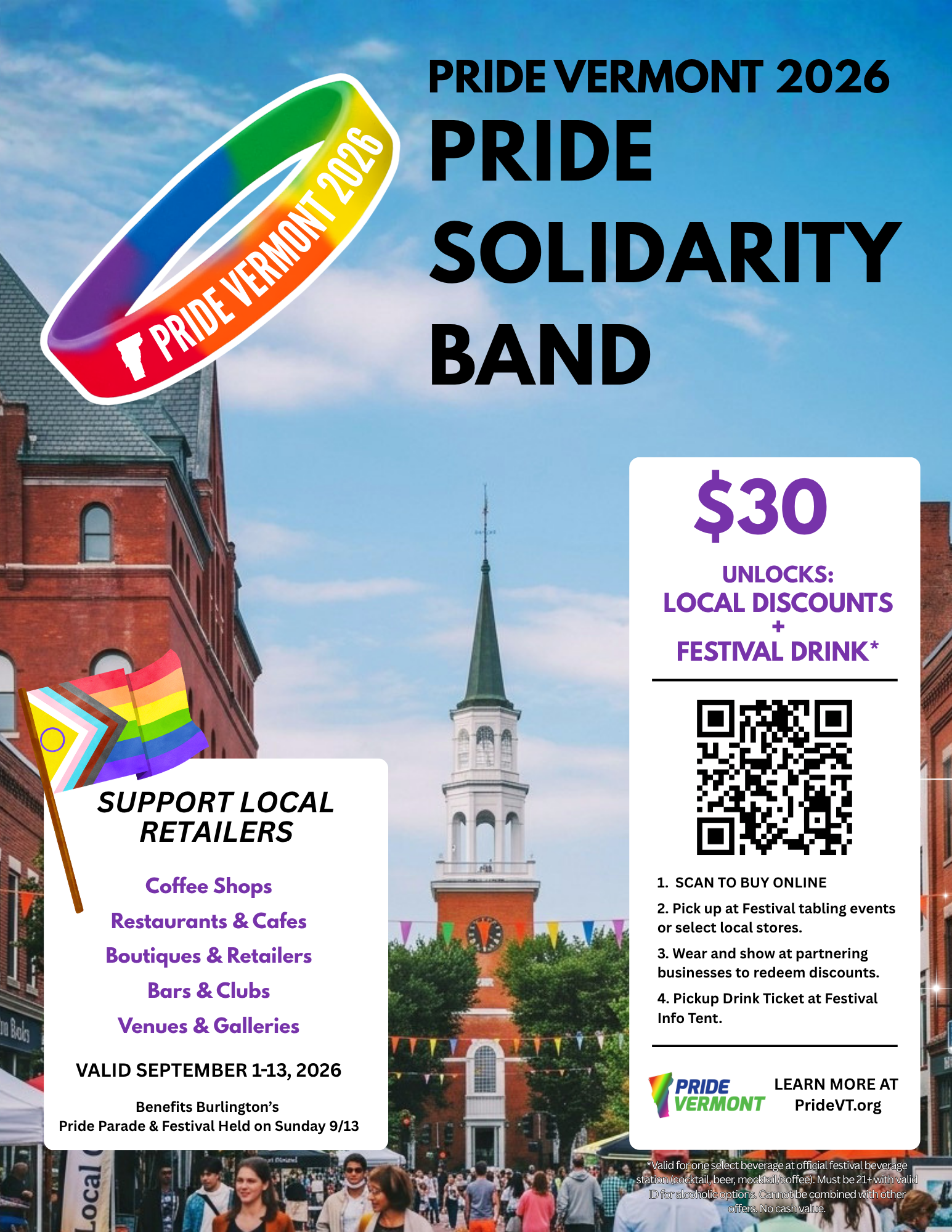 Pride Solidarity Band flyer — click to open