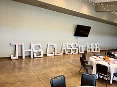 Oversized letters spelling out JHS Class of 1966