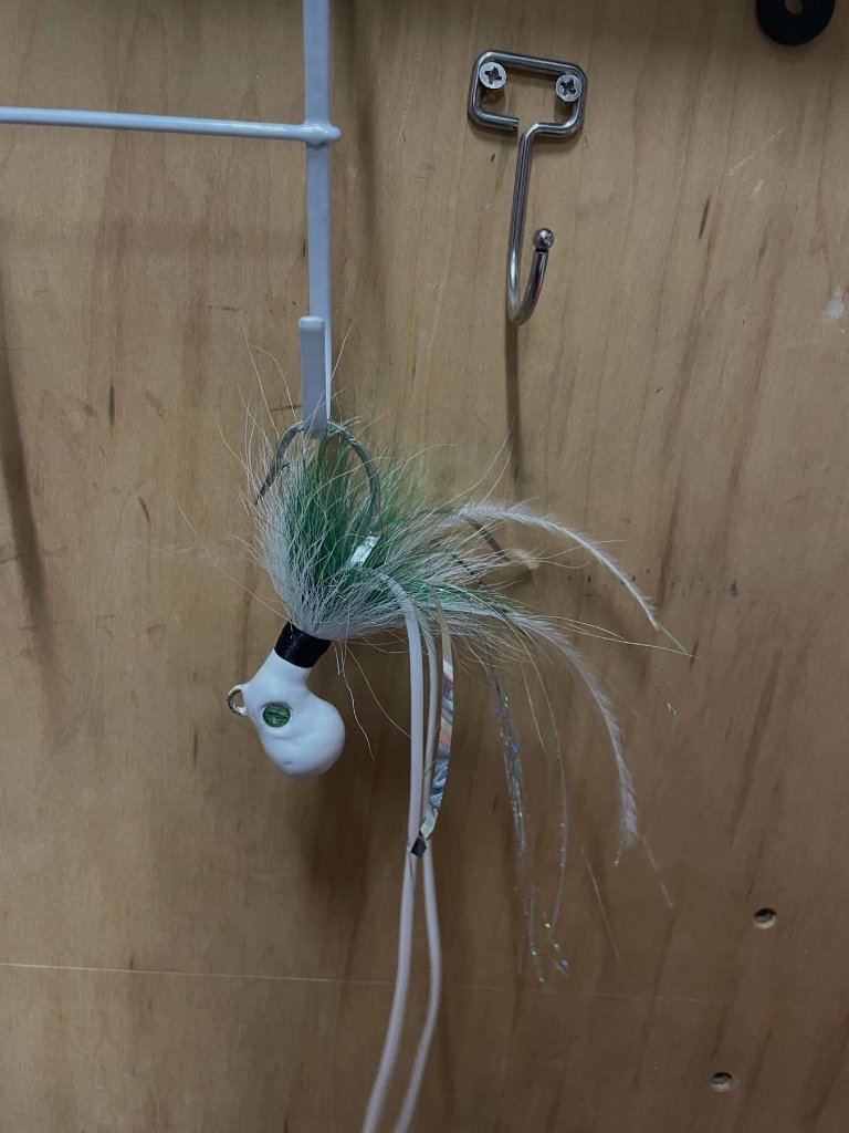 Green White Bucktail Jig