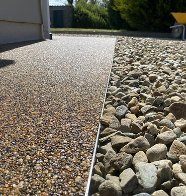 Resin Path with Metal Edging