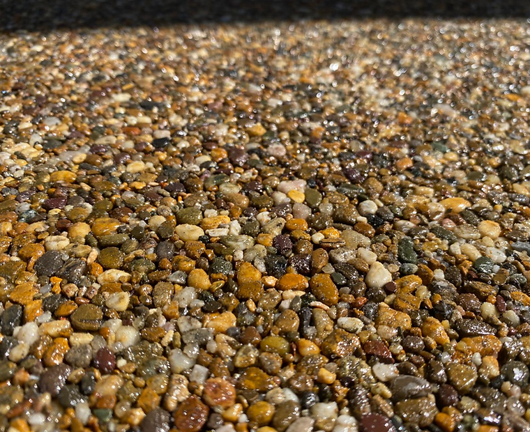 Close-up of resin-bound stone surface texture