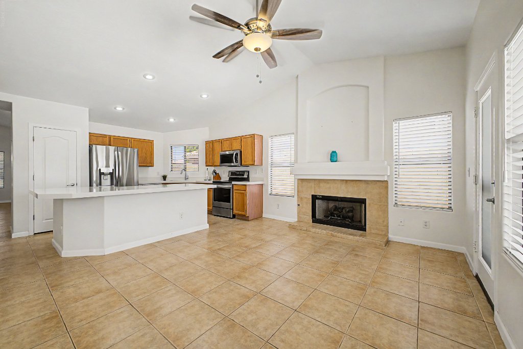 Kitchen workspace with beautiful cabinets and countertops