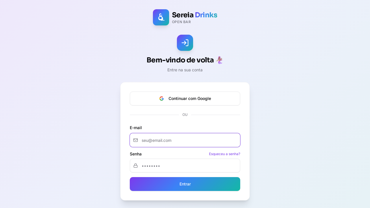 modelo sereia drinks app template preview