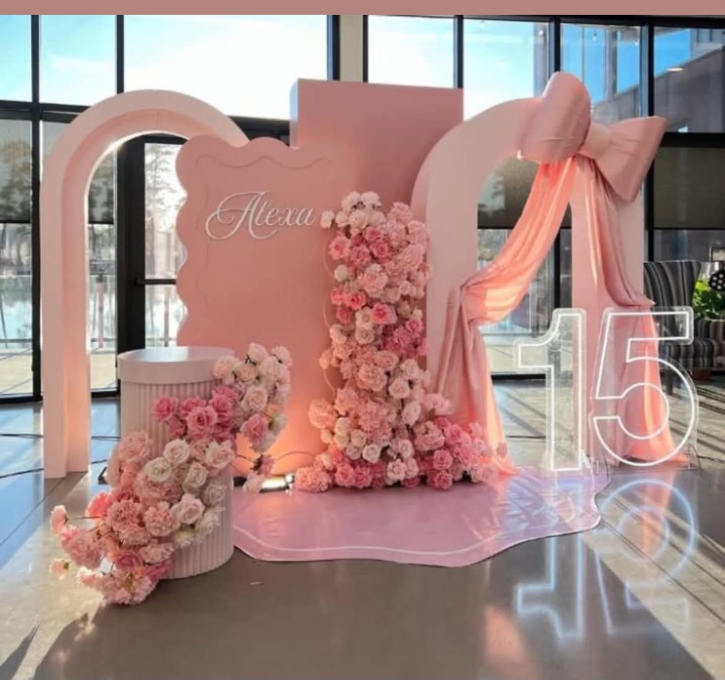 Pink Quinceañera Floral Focal