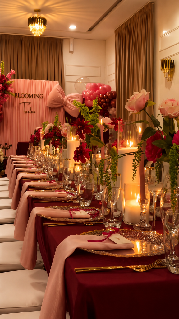 Luxury candlelit tablescape