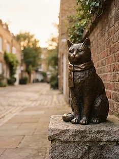 Street Cat Bob bronze statue at Angel, Islington