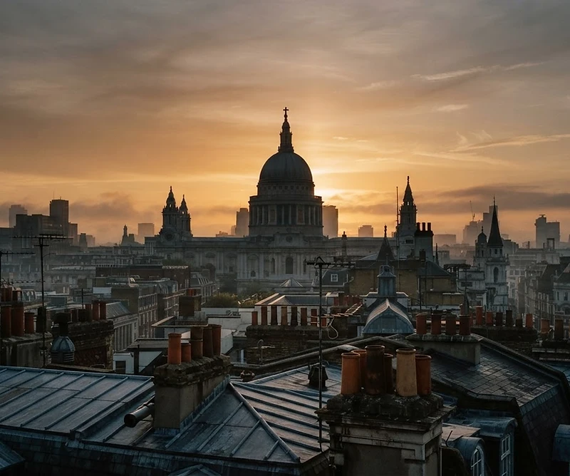 London rooftops at dawn