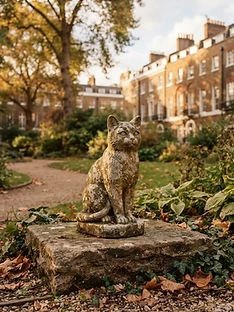 Sam the Cat stone statue in Queen Square Gardens