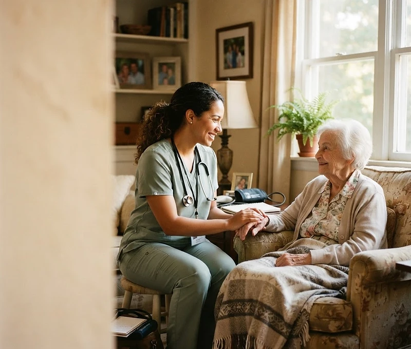 A caregiver providing compassionate in-home care in North Carolina