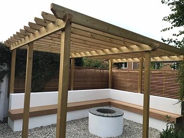 Pergola & fire-pit seating area