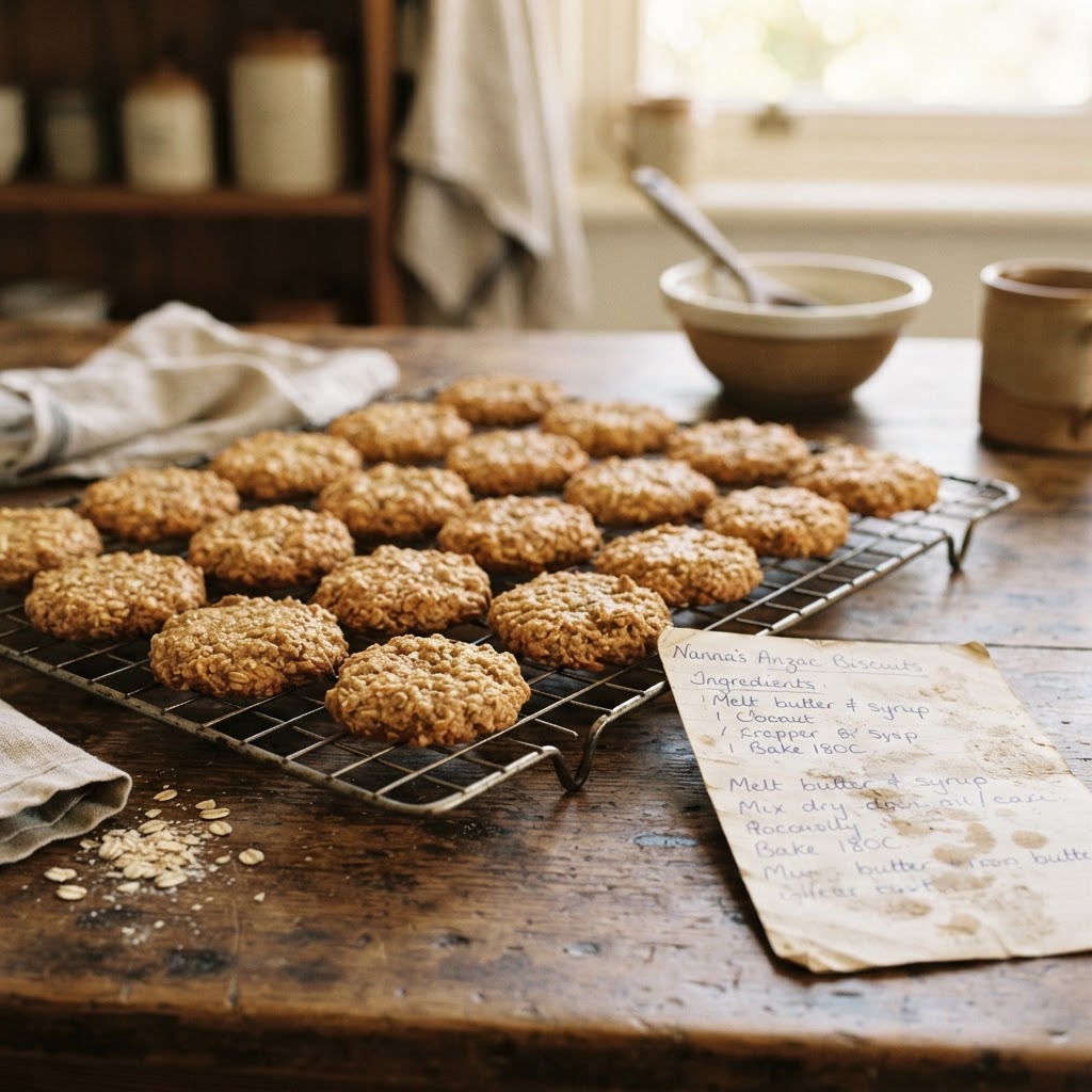 Nan Betty’s Anzac Biscuits recipe card