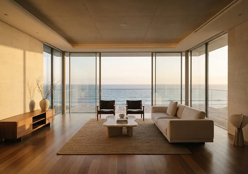Architectural view of the Dominican Republic coastline at golden hour