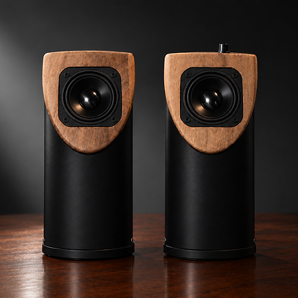 Little David bookshelf speakers, leather finish