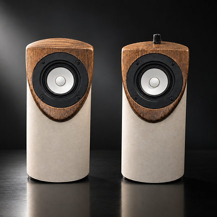 Little David bookshelf speakers, suede finish