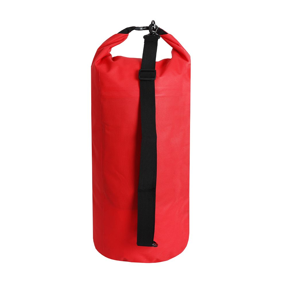 Funda roja con cierre enrollable y asa de transporte