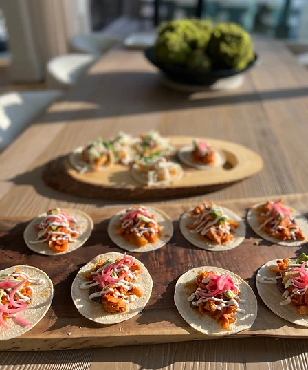 Fresh taco varieties ready for delivery catering service