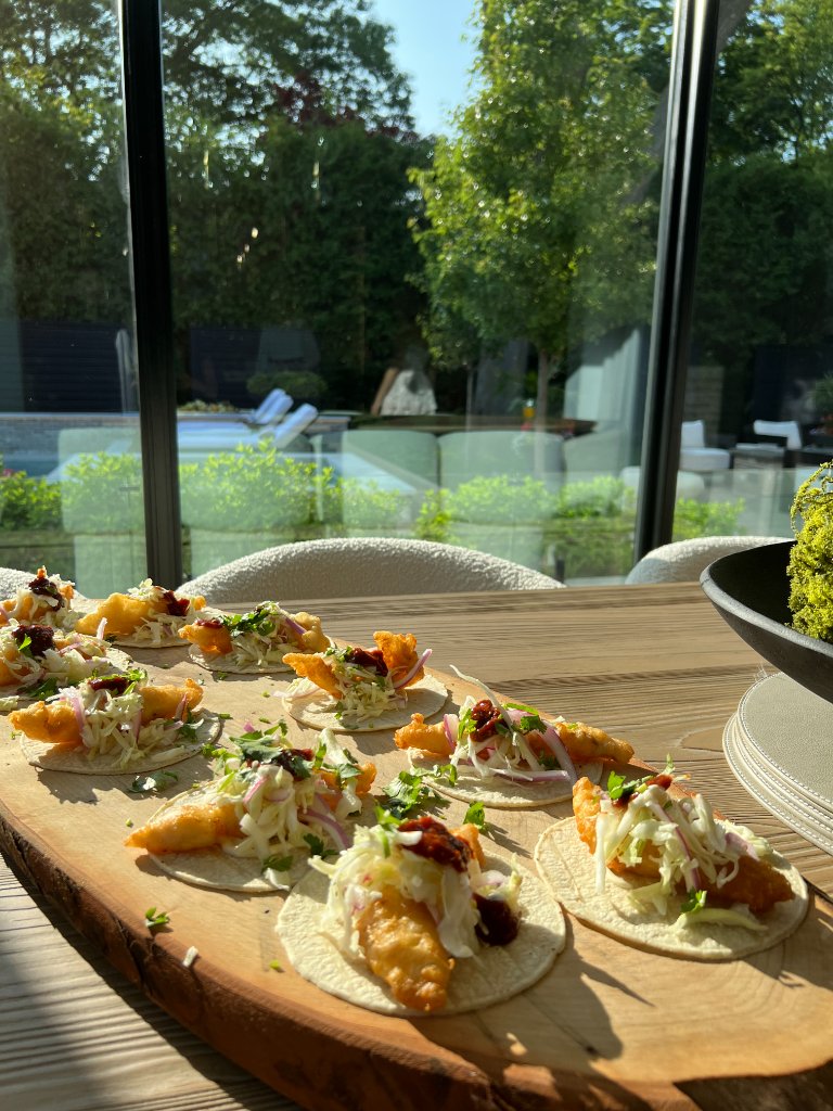 Chef-crafted tacos freshly prepared for catering