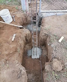 Excavación y fundición de columna de refuerzo en Rivas
