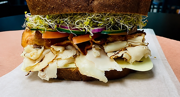 Turkey sandwich with sprouts