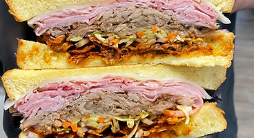 Ham and roast beef sandwich