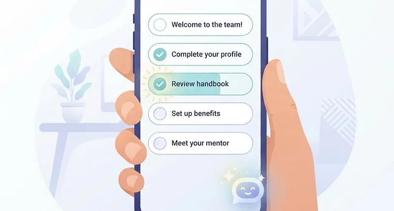 New employee completing a seamless digital onboarding on mobile